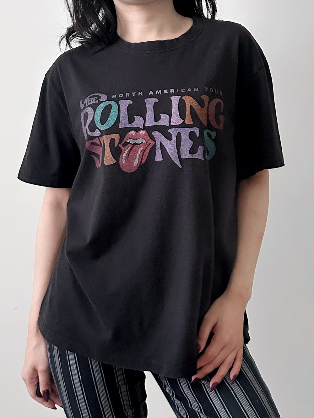 Rolling Stones Cotton Loose North American Tour Vintage Band Tee Shirt Merch XL